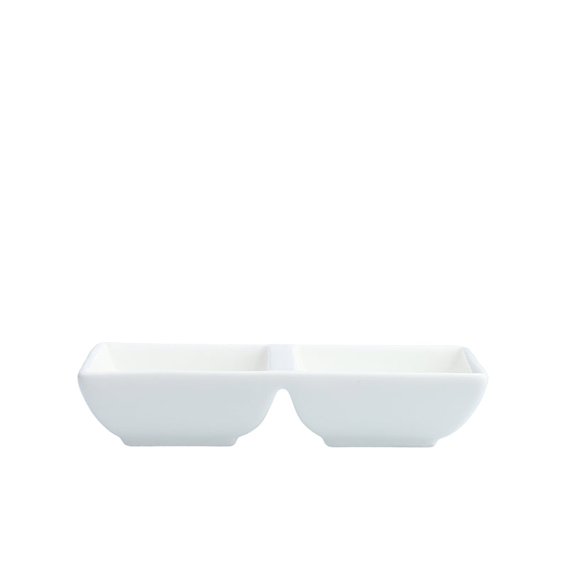 2 Compartment Dip Tray 14.5cm - White