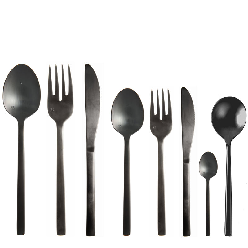 AREZZO Cutlery Set of 96 pieces - Brushed Black